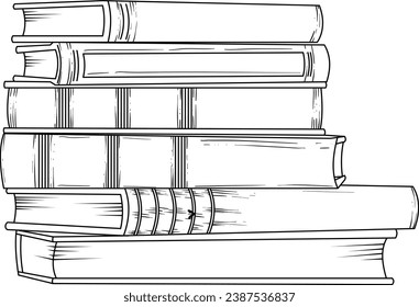 Pila de vectores aislados de ilustración de libro