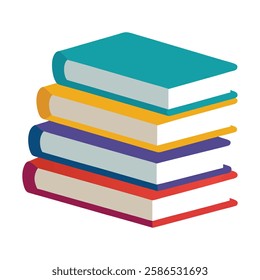 Stack of book vector art illustration