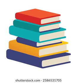 Stack of book vector art illustration