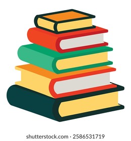 Stack of book vector art illustration