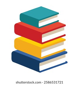 Stack of book vector art illustration
