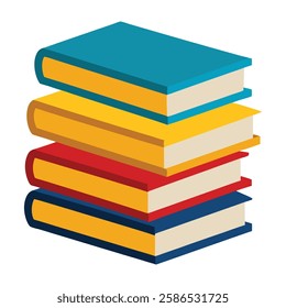 Stack of book vector art illustration