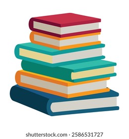 Stack of book vector art illustration