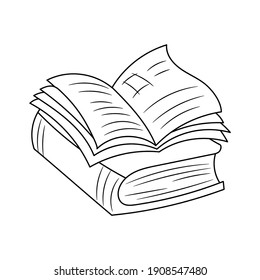 Stack of book vector sign, linear style pictogram  vector illustration, isolated on white