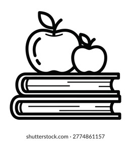 Stack of books with apples on top symbolizing education learning and knowledge