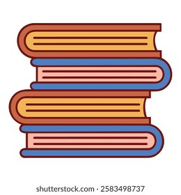 Stack of books arranged in a pile isolated vector illustration