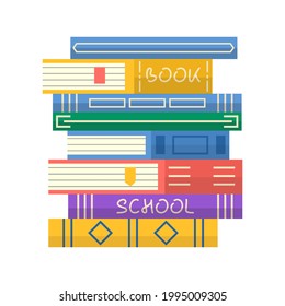 Pila de libros. Icono del club de libros para tarjetas de felicitación, promociones, impresiones, volante, portada y carteles. Ilustración vectorial de un montón de libros. Diseño de iconos