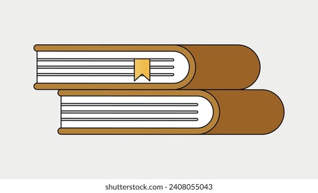 Stack of Books with Bookmarks Illustration