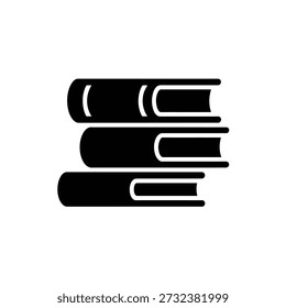 Stack of books from bookshelf in simple line style