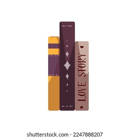 Stack of books. Bookstore, bookshop, library, book lover, bibliophile, education concept. Isolated vector illustration for poster, banner, website.