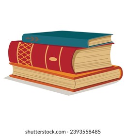 Pila de libros. Librería, librería, biblioteca, concepto educativo. Ilustración del vector