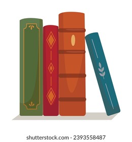 Stack of books. Bookstore, bookshop, library, education concept. Vector illustration