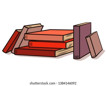 Stack Books Cartoon Style Vector Illustration Stock Vector (Royalty ...