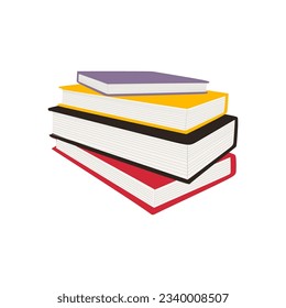 stack of books colorful flat element for literacy day international celebration education background..