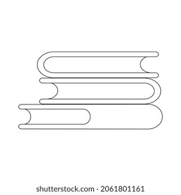 Stack of books coloring. Pile of books isolated on white background. Outline illustration