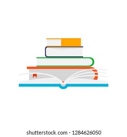 Stack of books. Concept of learning. Vector illustration isolated on a white background