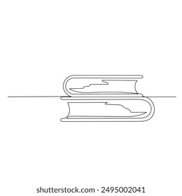 stack of books. continuous line drawing for business and education illustration and concept.pile of book for back to school presentation isolated on white background 