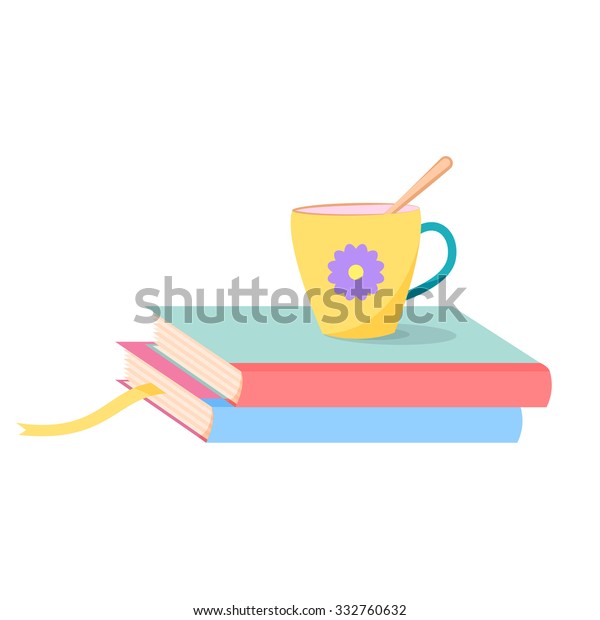 Stack Books Cup Vector Illustration Stock Vector (Royalty Free ...