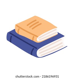 Un montón de libros estilo Doodle Acogedor otoño. Ilustración vectorial plana