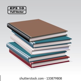 Stack of Books. Each book is completely drawn so they can be used individually.