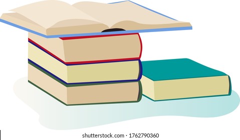 A stack of books. education concepts.
Science book illustration with different letters. Vector illustration about science and the benefits of reading