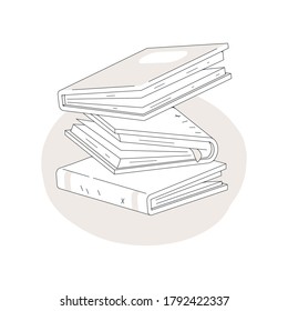 Stack of books fall isolated on white background. Pile of books vector illustration cartoon style