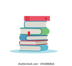 Stack of books flat design vector illustration on white background EPS 10