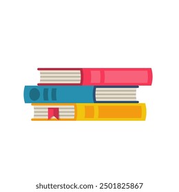 Stack of books flat icon. Template for web and mobile applications. Vector illustration flat design. Isolated on white background.