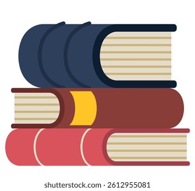 Stack of Books – Flat Style Illustration of Hardcover Literature