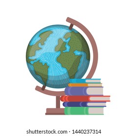 Stack Books Globe Vector Stock Vector (Royalty Free) 740120683 ...