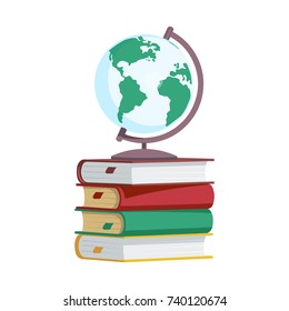 Stack Books Globe Vector Stock Vector (Royalty Free) 740120683 ...