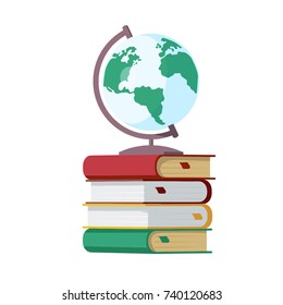 Stack Books Globe Vector Stock Vector (Royalty Free) 740120683 ...