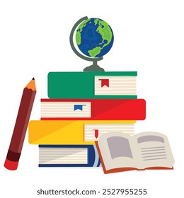 stack of books with good quality and design, vector and illustration