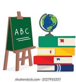 Bücherstapel mit guter Qualität und Design, Vektorgrafik und Illustration