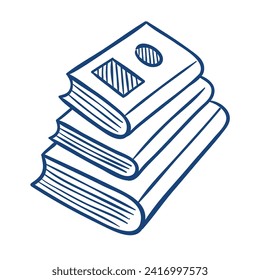 stack of books. Hand drawn vector illustration.