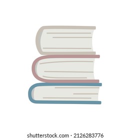 Stack of books in a hand-drawn style isolated on white.