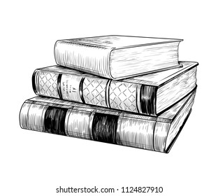 Stack books in horizontal