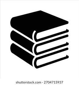 Icono de la pila de libros – Ilustración vectorial educativa de silueta negra