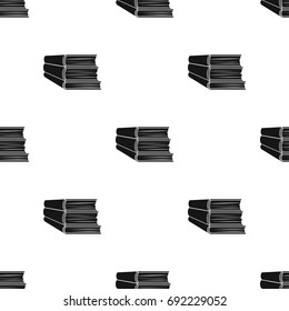 Stack of books icon in black style isolated on white background. Books symbol stock vector illustration.