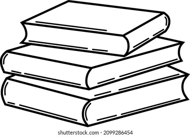 Stack of books icon in cartoon