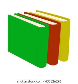 Stack of books icon in cartoon style