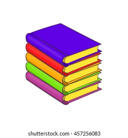 Stack of books icon in cartoon style isolated on white background. Reading symbol