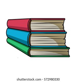 Stack of books icon in cartoon style isolated on white background. Books symbol stock vector illustration.