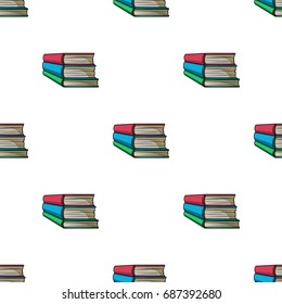 Stack of books icon in cartoon style isolated on white background. Books symbol stock vector illustration.
