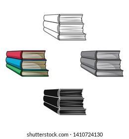 Stack of books icon in cartoon,black style isolated on white background. Books symbol stock vector illustration.