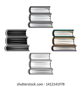 Stack of books icon in cartoon,black style isolated on white background. Books symbol stock vector illustration.