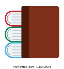 Stack of books icon. Flat color design. Vector illustration.