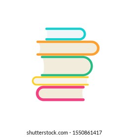 Stack of books icon in flat style. Vector illustration isolated on white background
