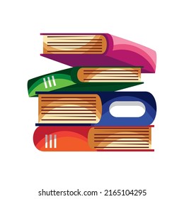 stack of books icon isolated