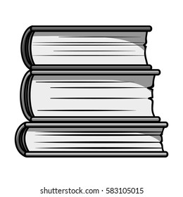 Stack of books icon in monochrome style isolated on white background. Books symbol stock vector illustration.